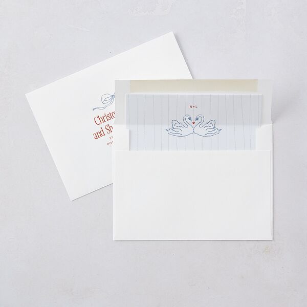 Modern Delicate Bows Save the Date Cards Jewel Red Signature smooth Blank No Standard