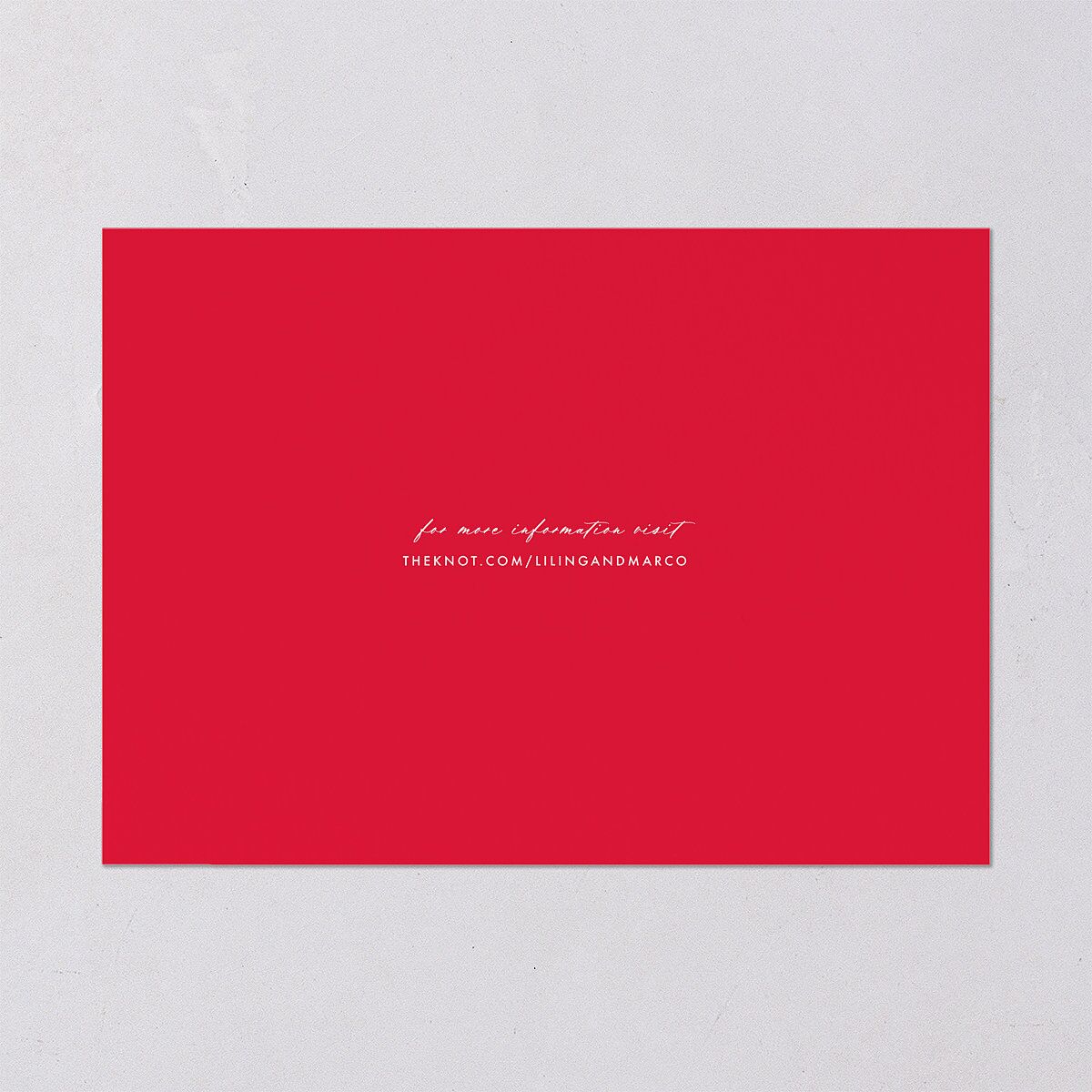 Chinese Lucky Circle Wedding Invitations  True Red Signature Blank No Standard