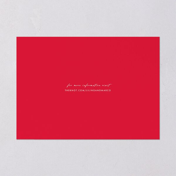 Chinese Lucky Circle Wedding Invitations  True Red Signature Blank No Standard