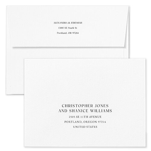 The Night Before Rehearsal Dinner Invitation Envelopes White Midnight Both Recipient and Return Addresses Signature Standard