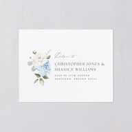Elegant Peonies and Hydrangeas All-in-One Wedding Invitations Baby Blue Signature Light Both Recipient and Return Addresses No
