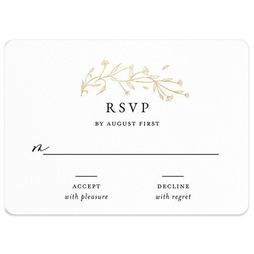 Gilded Monogram Wedding Response Cards Gold Licorice Signature Rounded