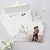 Estate Save The Date Cards Gold Pure White Signature smooth Blank No