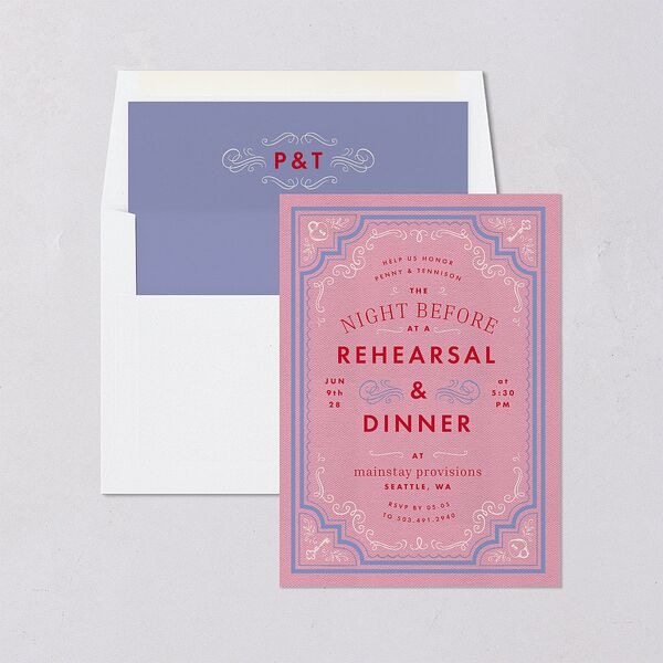 Cinematic Rehearsal Dinner Invitations Lily Signature Blank Standard