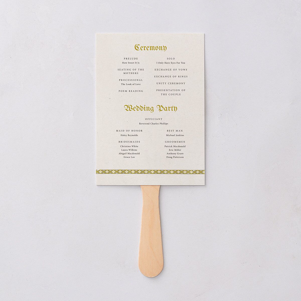 Medieval Renaissance Fan Programs Moss Signature Standard