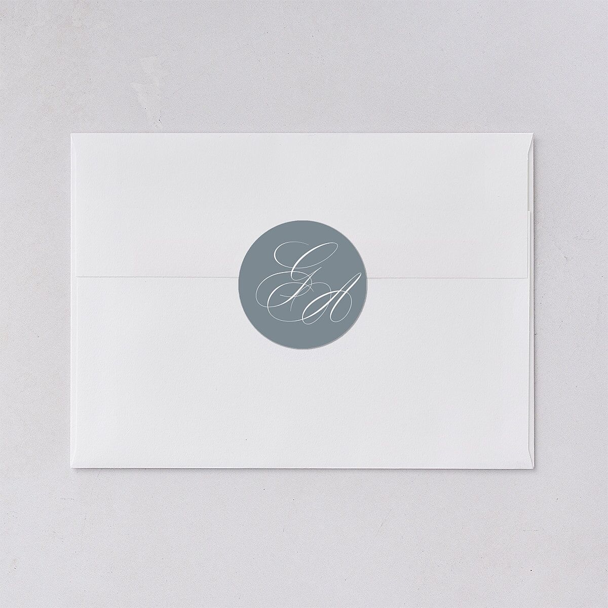 Elegant Photograph Wedding Stickers Dusty Blue Circle