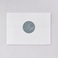 Elegant Photograph Wedding Stickers Dusty Blue Circle