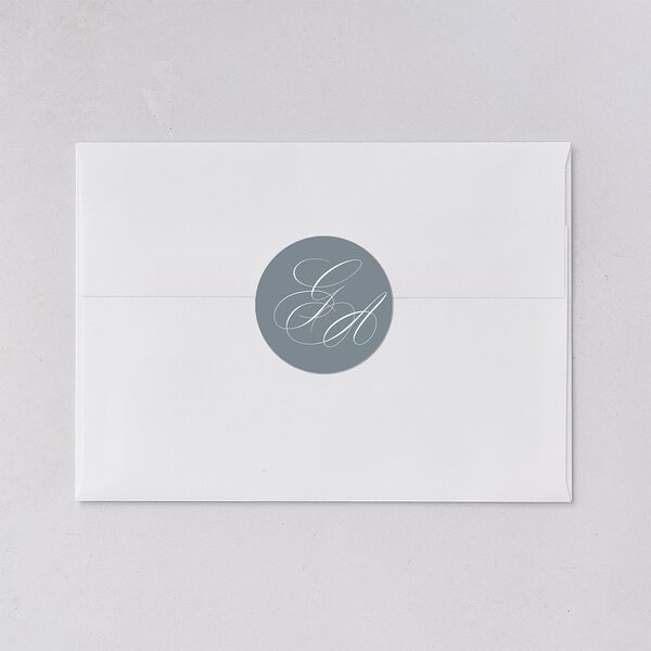 Elegant Photograph Wedding Stickers Dusty Blue Circle