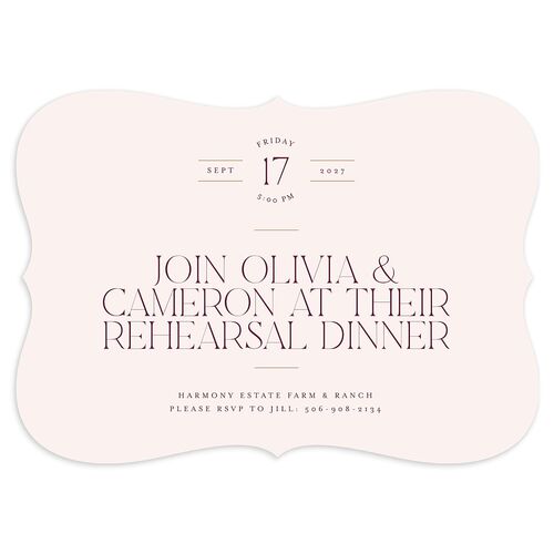 Photo Arch Rehearsal Dinner Invitations Copper Signature Blank Bracket