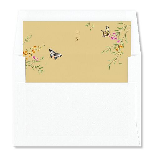 Rustic Butterflies Envelope Liners Walnut Standard