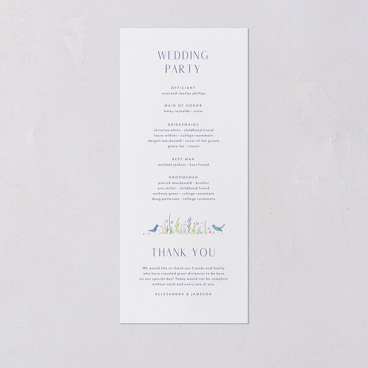 Cottage Wildflowers Wedding Programs Maritime Signature