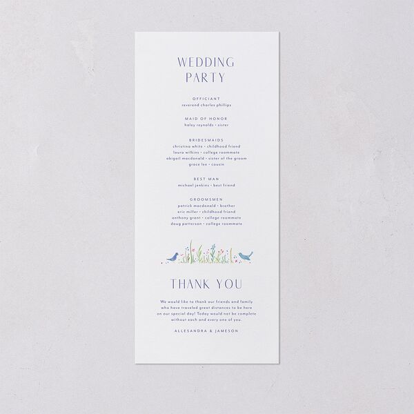 Cottage Wildflowers Wedding Programs Maritime Signature