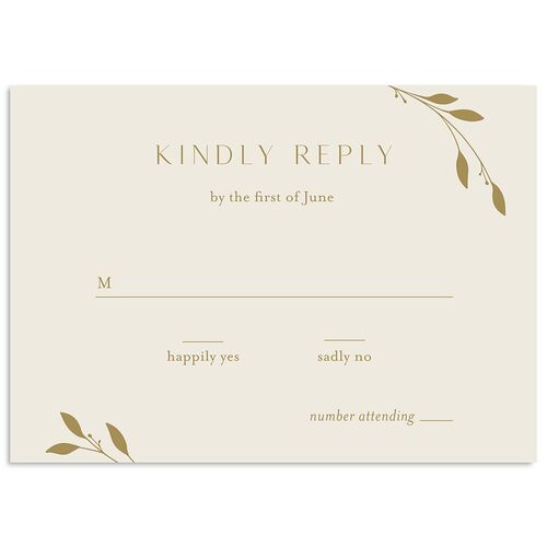 Gilded Sprigs Wedding Response Cards Biscotti Signature Standard