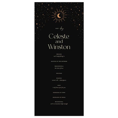 Celestial Galaxy Wedding Programs Midnight Signature