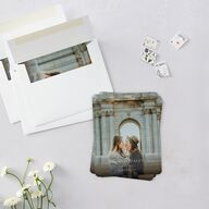 Elegant Monogram Save The Date Magnets Pure White Magnet Paper