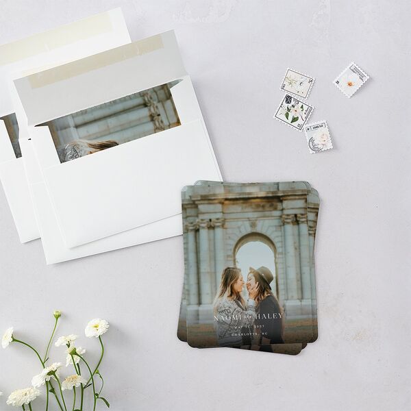Elegant Monogram Save The Date Magnets Pure White Magnet Paper