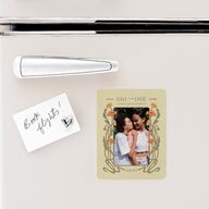 Vintage Nouveau Floral Save The Date Magnets Pear Magnet Paper