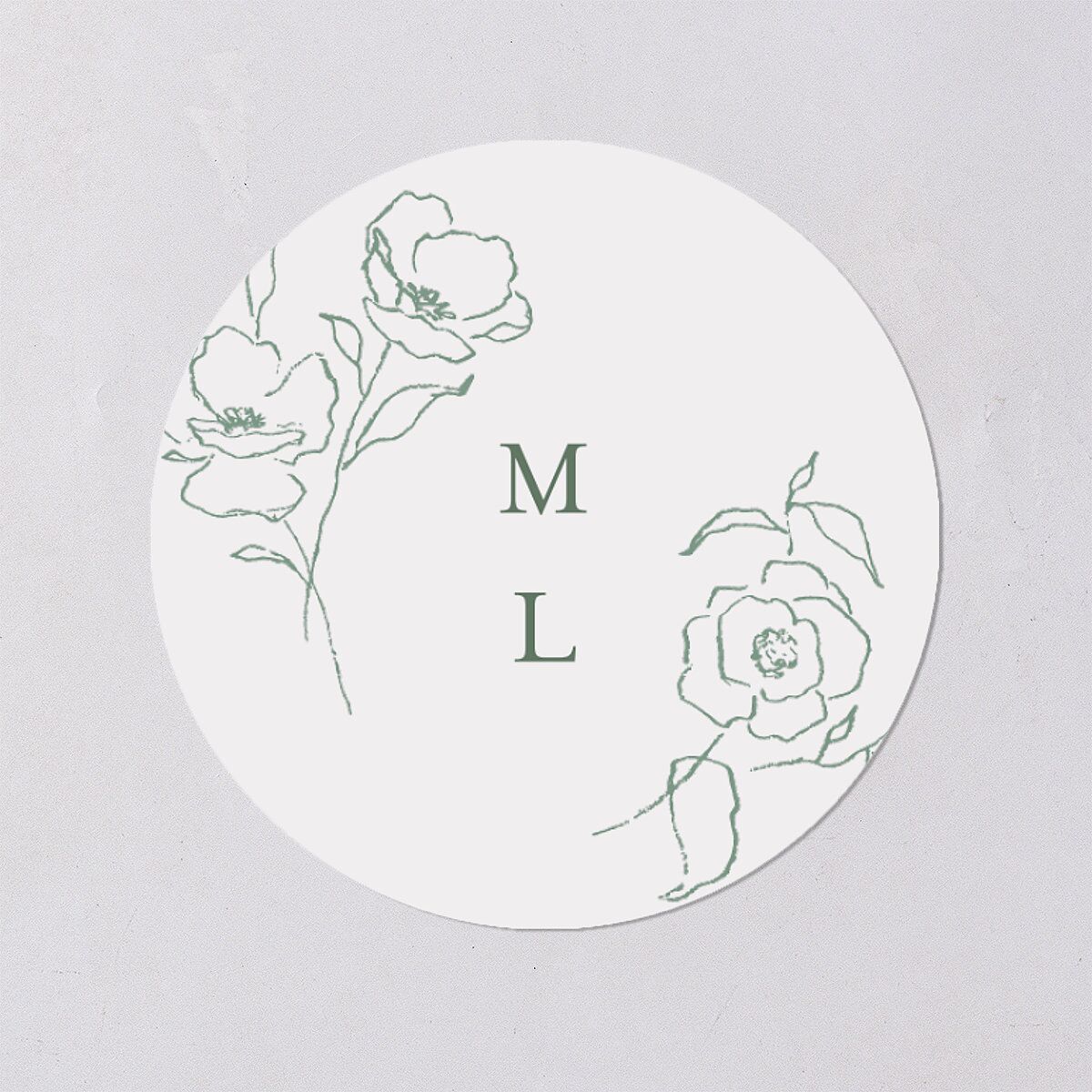 Floral Adornment Wedding Stickers Eucalyptus Circle