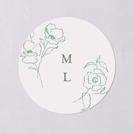 Floral Adornment Wedding Stickers Eucalyptus Circle