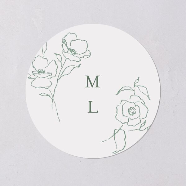 Floral Adornment Wedding Stickers Eucalyptus Circle