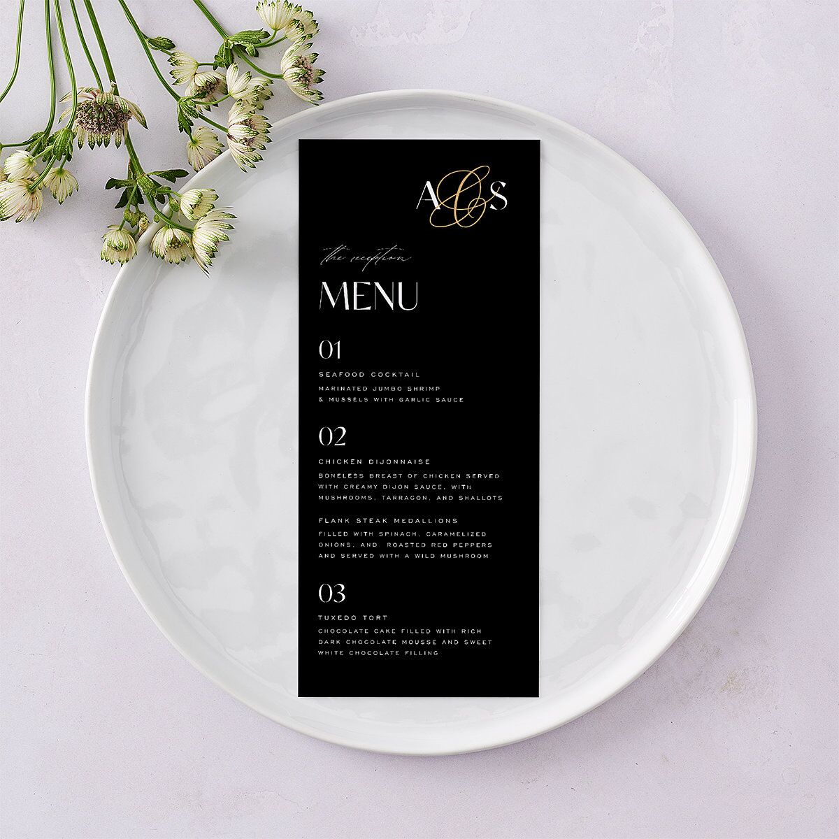 Together Menus Gold Licorice Signature