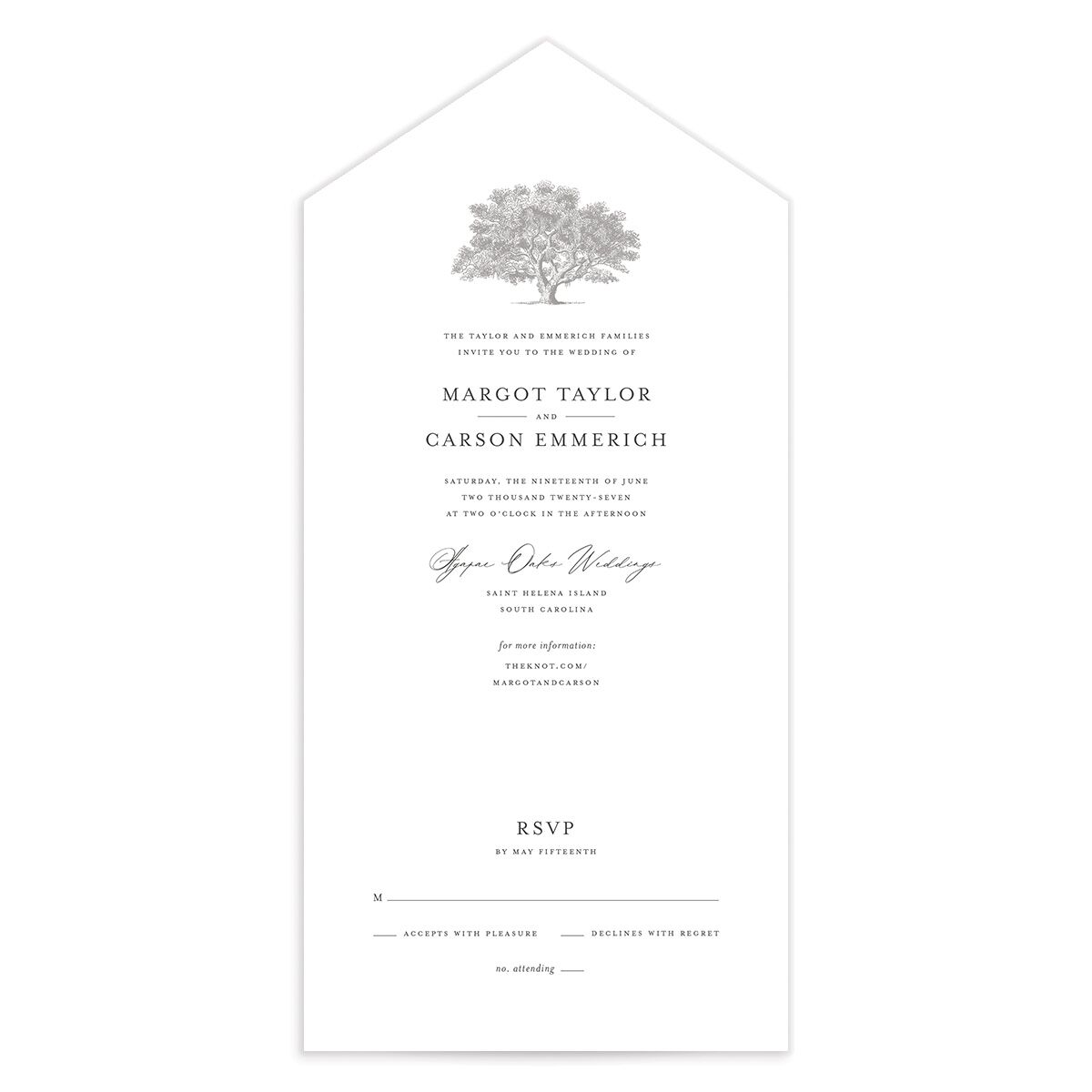 Southern Oak Tree All-in-One Wedding Invitations
