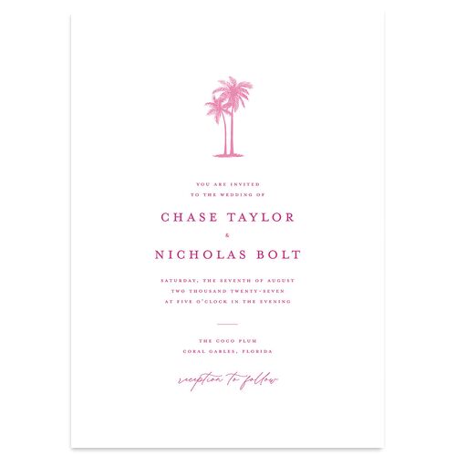 Palm Tree Icon Wedding Invitations Lily Signature Blank No Standard