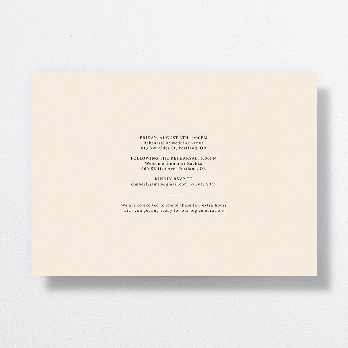 Vintage Film Rehearsal Dinner Invitations Sand Signature Standard