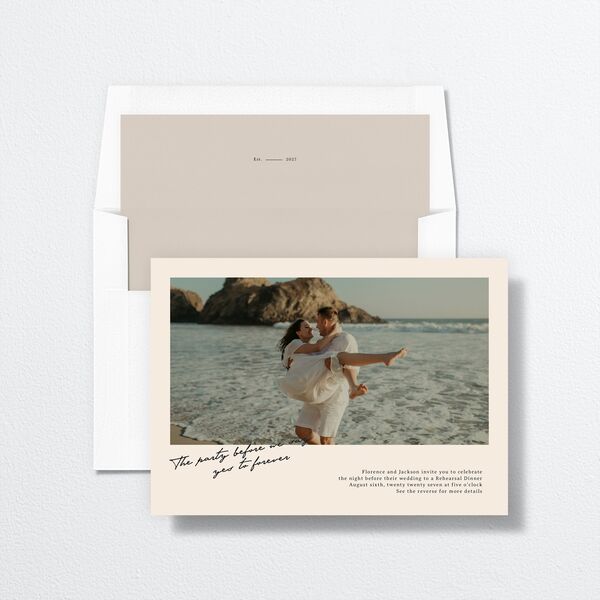 Vintage Film Rehearsal Dinner Invitations Sand Signature Standard