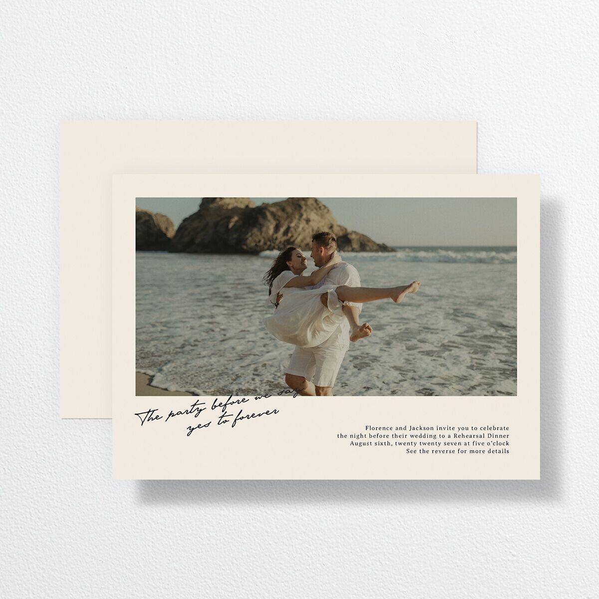 Vintage Film Rehearsal Dinner Invitations Sand Signature Standard