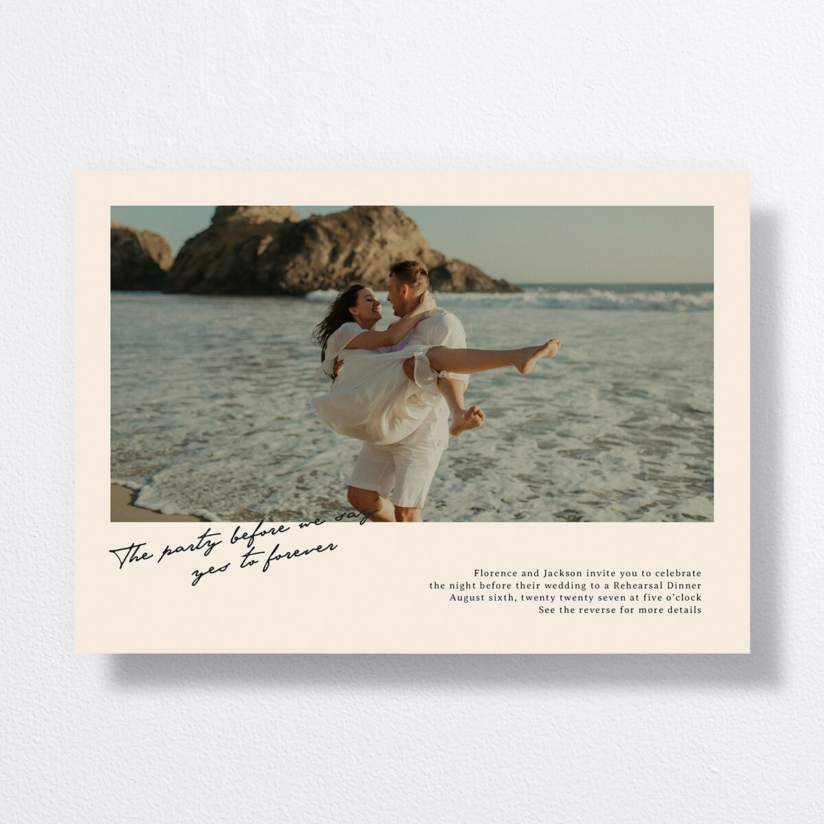 Vintage Film Rehearsal Dinner Invitations Sand Signature Standard
