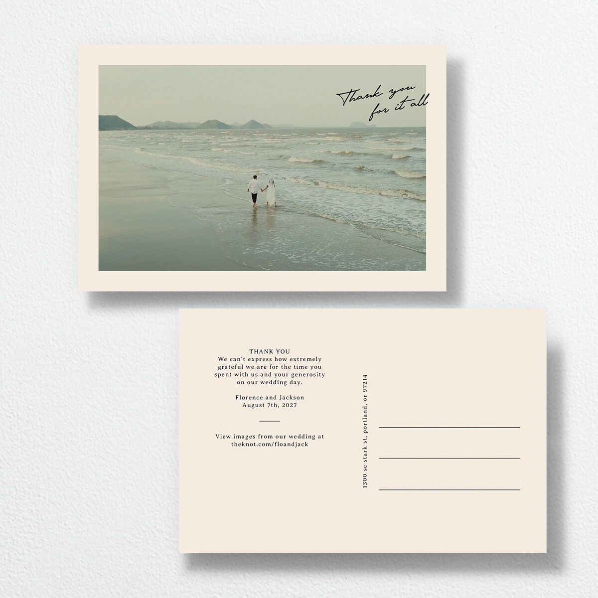 Vintage Film Thank You Postcards Sand