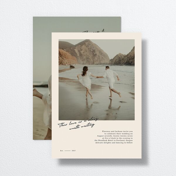Vintage Film Wedding Invitations Sand Signature No Standard