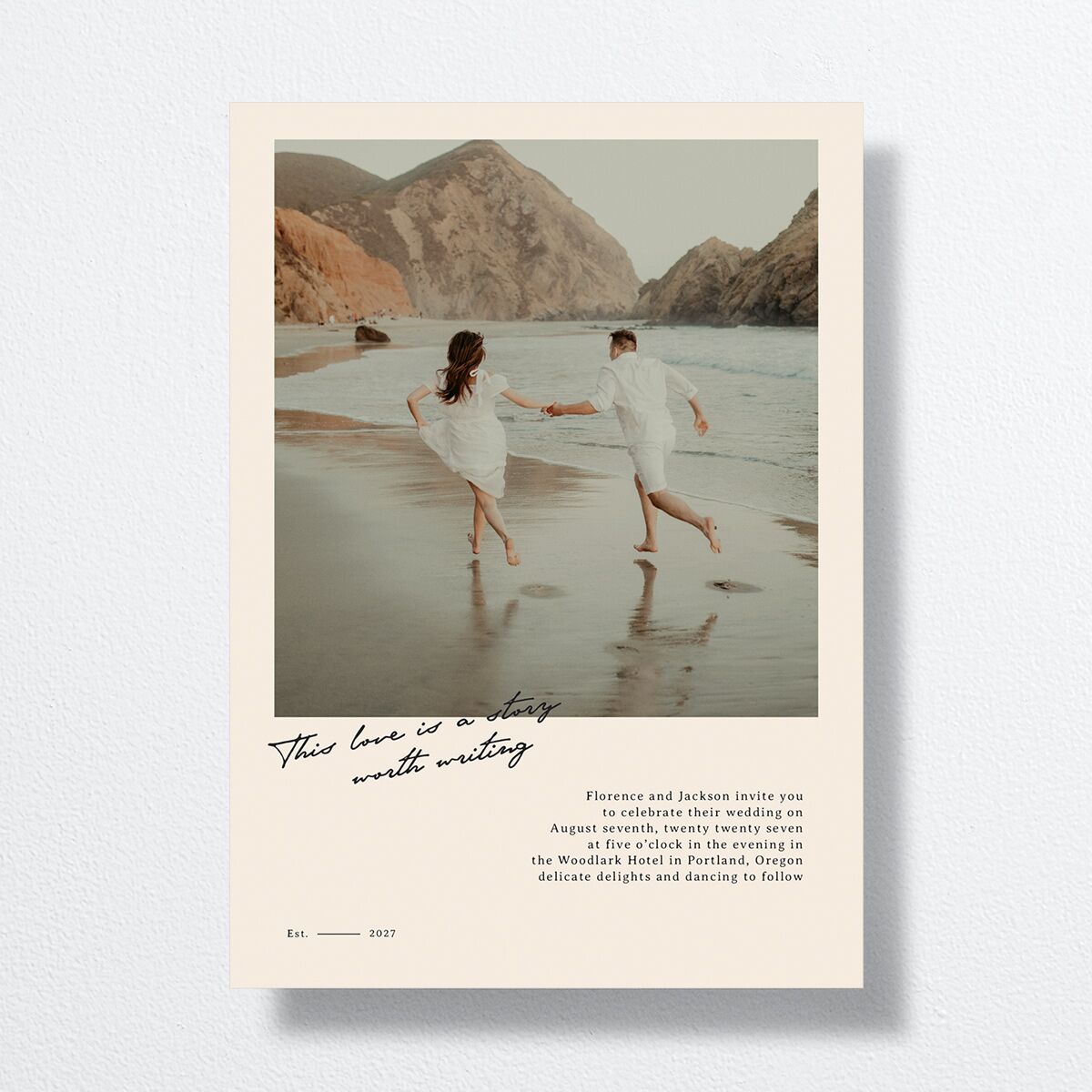 Vintage Film Wedding Invitations Sand Signature No Standard
