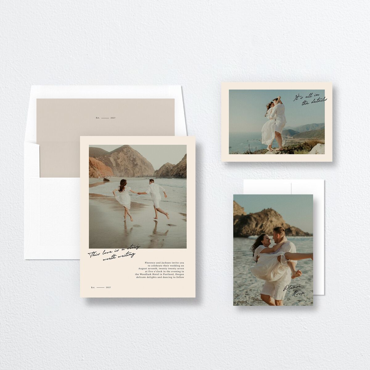 Vintage Film Wedding Invitations Sand Signature No Standard