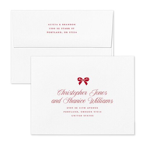 Warm Wishes Gallery Thank You Card Envelopes White Champagne Both Recipient and Return Addresses Signature Standard