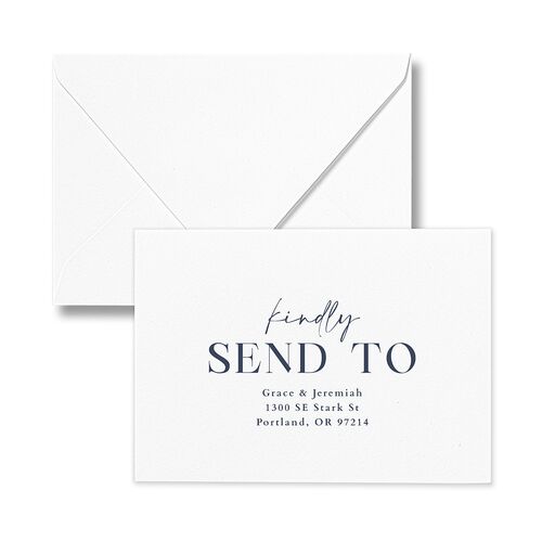 Foundation Response Card Euro Envelopes White Ocean Return Address Luxe