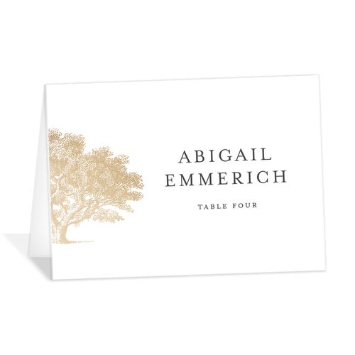 Southern Oak Tree Foil Place Cards - White