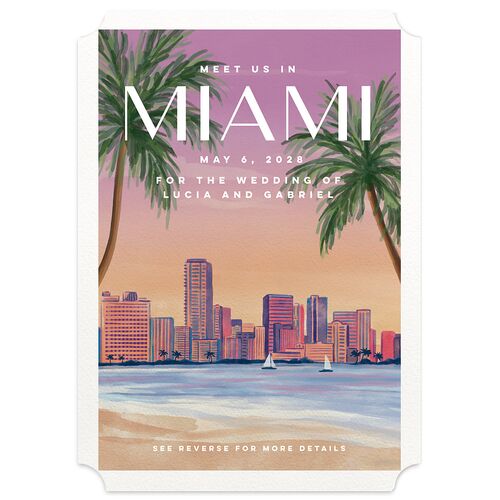 Meet Us In Miami Wedding Invitations Orchid Signature Blank No Ticket