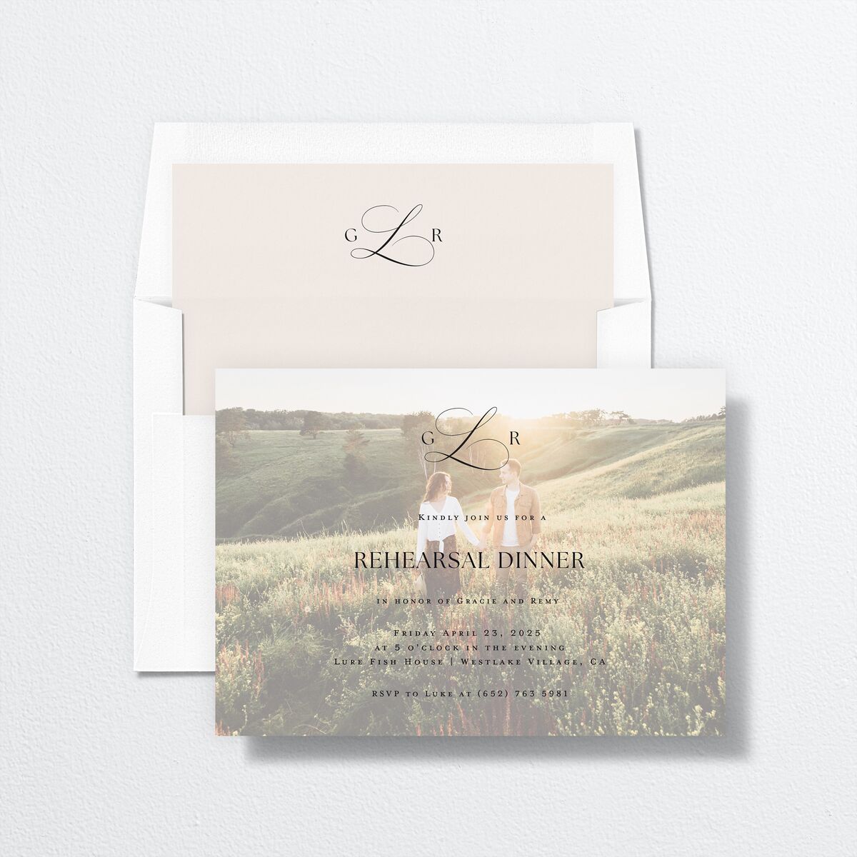 Classic Picture Rehearsal Dinner Invitations Pure White Signature Standard