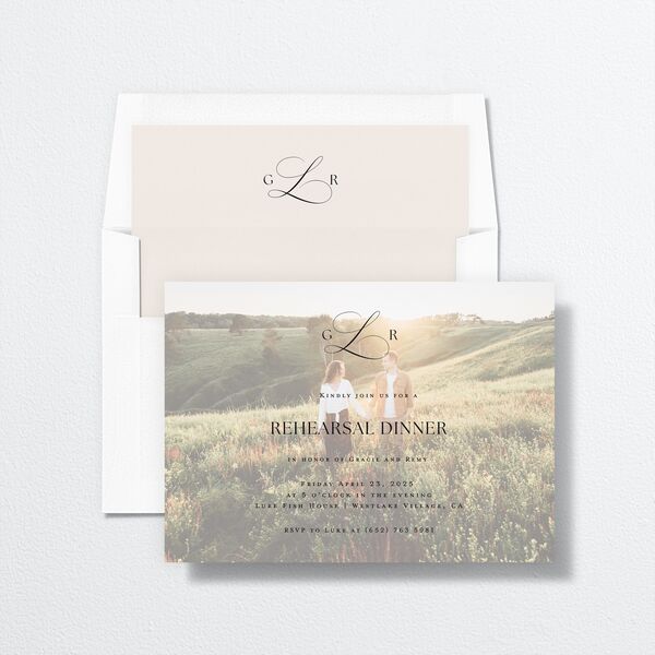 Classic Picture Rehearsal Dinner Invitations Pure White Signature Standard
