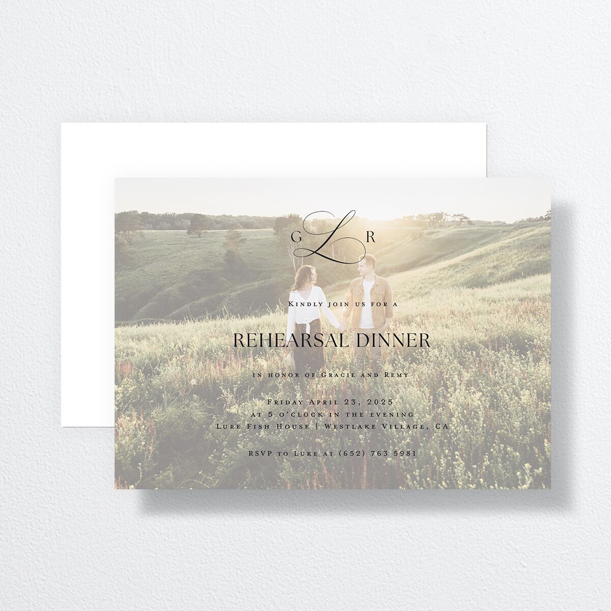 Classic Picture Rehearsal Dinner Invitations Pure White Signature Standard