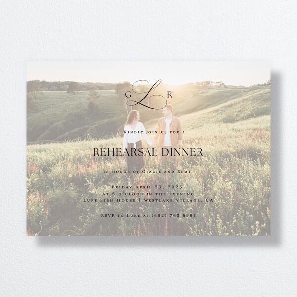 Classic Picture Rehearsal Dinner Invitations Pure White Signature Standard