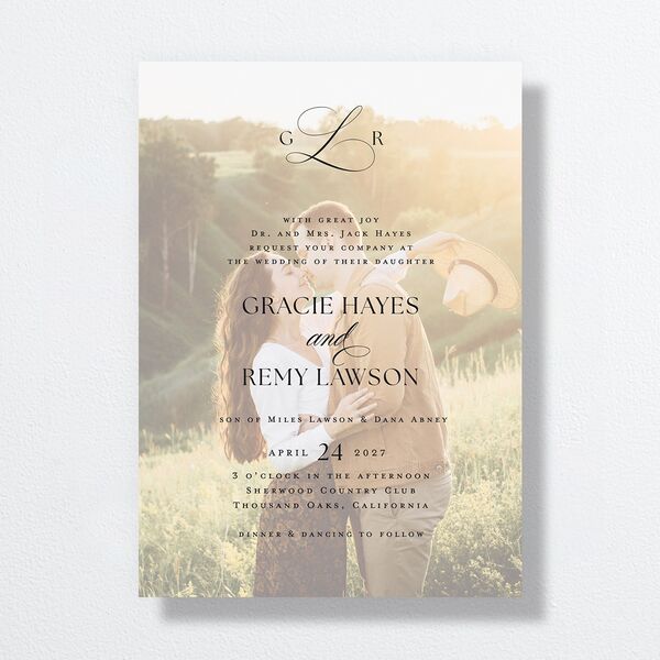 Classic Picture Wedding Invitations Pure White Signature No Standard