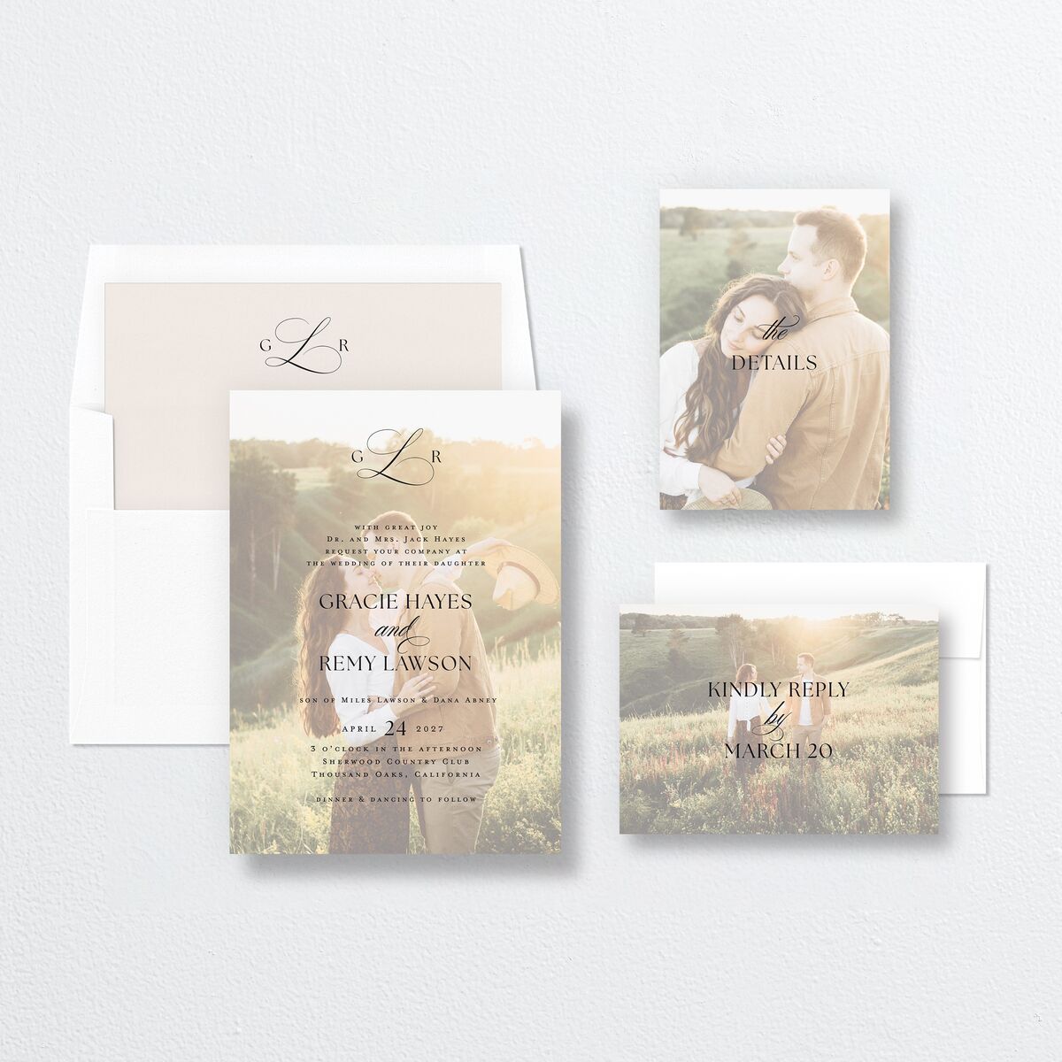 Classic Picture Wedding Invitations Pure White Signature No Standard