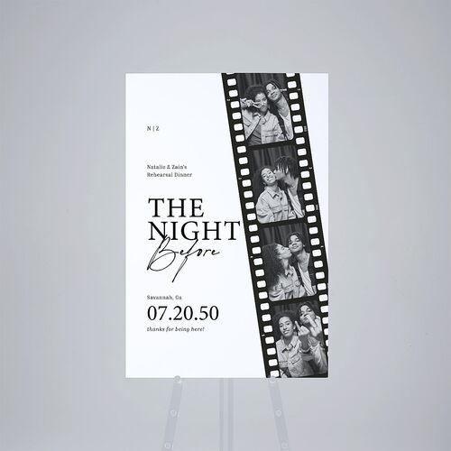 The Night Before Vintage Film Reel Photo Strip Standard Welcome Sign Large Pure White Standard Outdoor Corrugated L Welcome