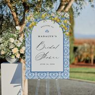 Romantic Italian Coastal Lemons Bridal Shower Standard Welcome Sign Large Sapphire Standard Indoor Foam Core L Welcome