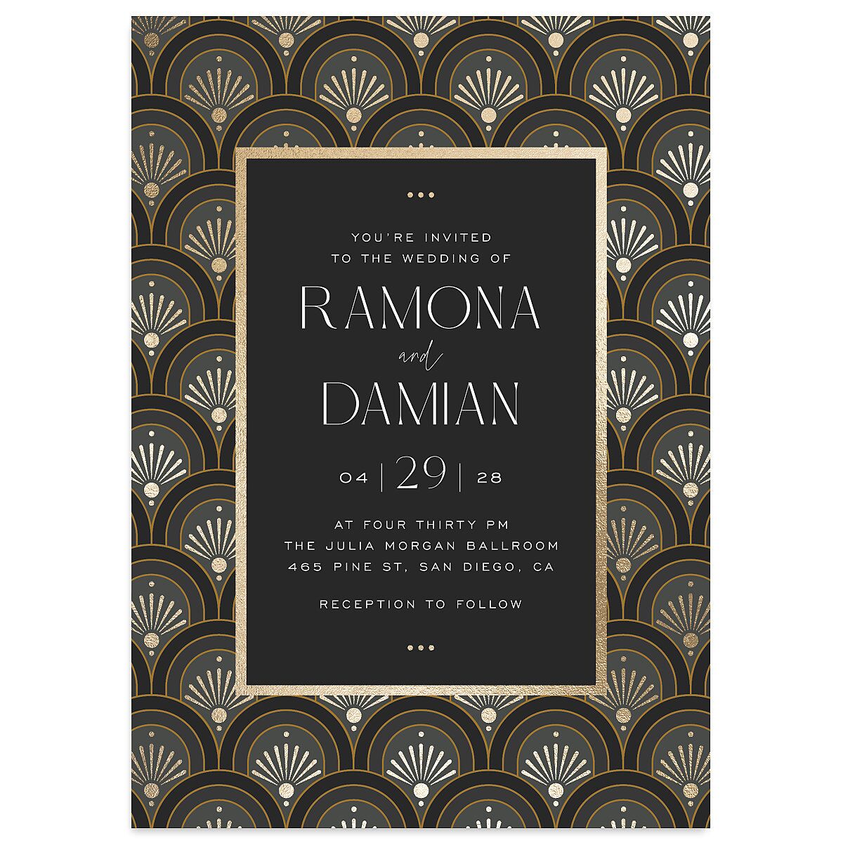 Modern Deco Wedding Invitations