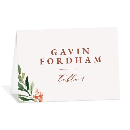 Gilded Botanical Place Cards Copper Signature