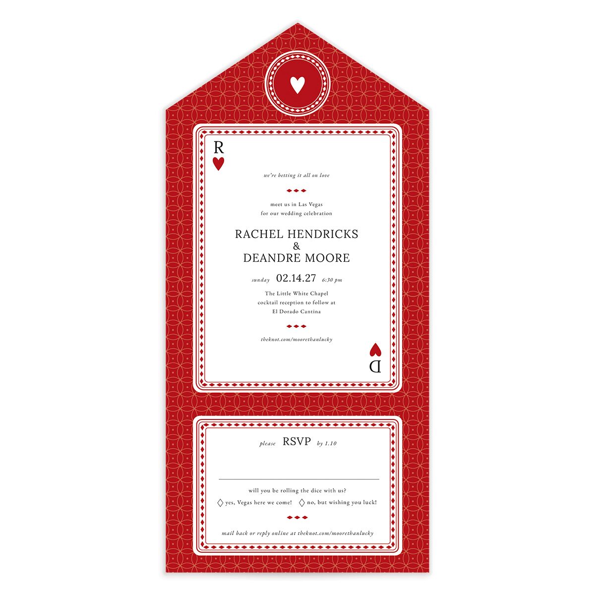Las Vegas Playing Card All-in-One Wedding Invitations